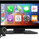 7" HD Portable Wireless Carplay for Car Stereo Touch Screen with Apple Carplay & Android Auto Car Tablet with Backup Camera/Mirror Link/Voice Control/Bluetooth/GPS for All Vehicles