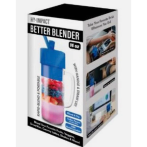 Hy-Impact Better Blender 16 Oz Cordless USB Rechargeable Turbo Power. New