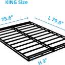 NHODIR Box Spring King, 3 Inch Metal Box Spring Only, Heavy Duty Mattress Foundation with Fabric Cover, Easy Assembly, Noise Free