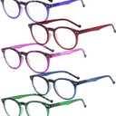 Eyekepper Oval Spring Hinges Ladies Reading Glasses +1.50 Tortoise Frame Round Reader Eyeglasses for Women Reading