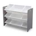 Delta Children MySize 9 Bin Plastic Toy Organizer - Greenguard Gold Certified, Grey, 33.37x11.75x23.5 Inch