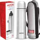 Milton Thermosteel Flip Lid 750, Double Walled Vacuum Insulated Thermos 750 ml | 25 oz | 24 Hours Hot and Cold Water Bottle with Cover, Stainless Steel, BPA Free, Leak Proof | Silver