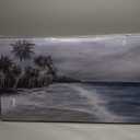 Coastal Wall Art Blue Gray Beach Wall Decor Landscape Abstract Canvas Painting Modern Ocean Artwork Framed for Living Room Bedroom Bathroom Office Decor 20"x40"Can Be Hung Directly