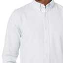 Amazon Essentials Men's Long-Sleeve Regular-Fit Stretch Oxford Shirt (Available in Big & Tall) (Powder Blue Vertical Stripe)