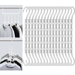 Mr. Pen- Space Saving Hangers for Clothes, 16 pcs, White, Plastic Multi Clothes Hangers Space Saving, 5 Slots, 360 Rotating Hooks