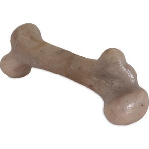 Pet Qwerks Dinosaur BarkBone - Nylon Dog Bone for Aggressive Chewers - Bacon Flavor - 8.5"