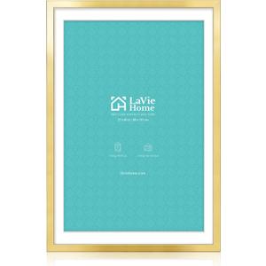 LaVie Home 27x40 Picture Frame Gold Poster Frame,Display Pictures 24x36 with Mat or 27x40 Without Mat, Frame and Polished Plexiglass, Horizontal and Vertical Format of The Walls