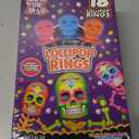 Halloween Day of the Dead Sugar Skull Lollipop Rings, Dia De Los Muertos Individually Wrapped Candy, Box of 18, Best By 10/15/2026 