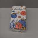 100 PCS Thanksgiving Thankful Paper Napkins, Fall Blue White Pumpkin Hand Towels Decorative Disposable Dinner Guest Napkins, Autumn Sunflower Kitchen Dinning Table Party Decor 8 x 4 Inch