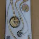 6 Light Gold Chandelier, Brushed Gold Light Fixture Dining Table Candle Brass Chandelier Lighting for Bedroom Hallway Entryway Living Room Kitchen 29in Brushed Brass Chandeliers