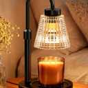 Girece Candle Warmer Lamp with Timer and Dimmer, Adjustable Height Electric Candle Warmer for Jar Candles, 2 Bulbs, Birthday Gifts for Women, Modern Home Decor Housewarming Gifts New Home, Matte Black