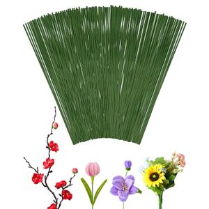 100 PCS 18 Gauge Green Floral Wire Stems for Artificial Flower Making,Flexible Paddle Wires for Crafts Festival Flowers,Garland and Floral Arrangements,Florist Wire,Flower Wires for Crafts