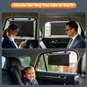2 x XCBYT Car Window Shades for Baby, Retractable Car Window Shade for Baby, Side Window Sun Shade UV Glare and Heat Protaction (15.7"x18.5") (CL-SS-HB)
