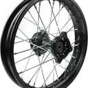 RedCap Steel Rear Rim Wheel Disk Brake Assembly for Apollo SSR 50cc 125cc 150cc XR CRF DB17 Dirt Pit Bike Off-Road Motorcycles (12 inch 15mm Axle, Black)