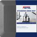 FEATOL Anti Fatigue Mat Floor Mat, Extra Thick Standing Office Desk Mat Memory Foam Cushioned Anti Fatigue Ergonomic Kitchen Mats Comfort Standing Pad NOT PVC 9/10 Inch Thick (20" x 39", Gray) (Grey)