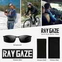 Men's Polarized SunglassesUltra Light Rectangular Metal Frame with Spring Hinge for Driving & Golf