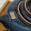 DUJUST Japanese Tea Set for 6, Kiln Altered Glaze Porcelain Tea Set with 1 Teapot, 6 Tea Cups & 1 Tea Tray, Unique Chinese Tea Sets for Adults/Tea Lovers/Women/Men, Dark Blue