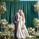 8x10FT Hunter Green Backdrop Curtains for Wedding Parties, Wrinkle Free Polyester Photography Backdrop Drapes for Christmas Birthday Parties Stage Background Stand Decorations 4x10ft,2 Panels