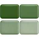 Tiangrid 4 Pieces Serving Trays Melamine Platters Reusable Rectangle Party Trays for Theme Party Food Dessert Serving Supplies, 13 x 9.7 inch(Sage Green,Boho)