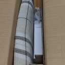 Foot Stool Ottoman Foot Rest Under Desk,Small Stool for Living Room, Bedroom and Kitchen (Natural Legs - Stripes Stool Surface)