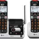 AT&T BL102-2 DECT 6.0 2-Handset Cordless Phone for Home with Answering Machine, Call Blocking, Caller ID Announcer, Audio Assist, Intercom, and Unsurpassed Range, Silver/Black