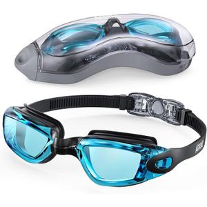 Aegend Swim Goggles, Swimming Goggles No Leaking Full Protection Adult Men Women Youth (Navy Blue)