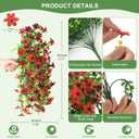 Artificial Flowers for Outdoors Faux Hanging Plants Spring Summer Decoration, 2 Pcs Fake Silk Floral Realistic Outside Flowers UV Resistant No Fade for Planter Pot Porch Patio Window Yard Decor