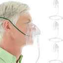 3 Pack Oxygen Masks for Face Adult, XL Size Oxygen Mask with 6.6' Ft Tubing and Adjustable Elastic Strap- NO Cup-White