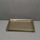 I00000 6 Pack Gold Glitter Plastic Serving Tray, 15" x 10" Crooked Food Trays, Clear Disposable Serving Platter for Parties, Weddings