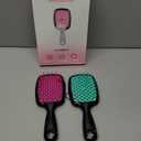 4 Pack Vented Detangling Hair Brush - Detangler Hairbrush with Soft Bristles for Effortless Tangle Free - Ideal for Wet Dry or Curly DamagedHair for Women Men Kids (Black+Pink+Green+Magenta)