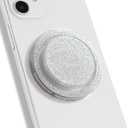 Bling Bling Glitter Phone Grip & Stand - Elegant Magsafe Compatible Phone Holder for Secure Grip and Hands-Free Viewing (Silver)
