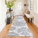 HEBE Hallway Runner Rug 3'x12' Washable Vintage Distressed Area Rugs Non Slip Laundry Rug Runner Boho Floor Carpet Runners for Hallways Entryway Laundry Room Kitchen Bathroom