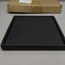 PATIKIL Plant Pot Saucers 6.3 Inch, Ceramic Square Flower Drip Tray for Indoor Outdoor, Black