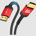 JSAUX(CV0053) Long HDMI Cable 4.5m, HDMI 2.1 8K&4K Ultra High Speed Cords 48Gbps(8K@60Hz 7680×4320, 4K@120Hz) eARC HDR10 HDCP 2.2 & 2.3 3D, Compatible for PS5/PS4/X-Box/Roku TV/HDTV/Blu-ray/LG/Samsung QLED(4 pack ). Black Cable, 1 Pack