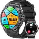 Smart Watch, 1.43" AMOLED for Android Phones with Bluetooth Call, Waterproof Rugged, Ultra Long Battery Life, 100+ Sports Modes