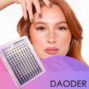 DAODER Spiky Lash Clusters Natural Fairy Anime Manga Lash Extension Wet-Look 8-18MM Invisible Clear Band Eyelash Extension Clusters D Curl 140pcs Reusable(8-18MM Spiky)