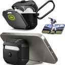 SwitchEasy Defender+ AirPods Pro Locking Case 2nd Generation & 1st Generation - Wireless Charging Case with Phone Stand, Shockproof Protection for Apple AirPods, AirPod Pro Case with Lock - Space Gray