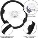 18" Truck Steering Wheel, 4-spoke Aluminium Chrome Truck Steering Wheel for Semi-Trailers, TrucksPU Foam Material