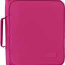 SUNEE Zipper Binder Bag with Handle, 2-Inch 3-Ring O-Ring, 500-Sheet Capacity, Includes Zip Pocket, 5-Tab Expanding File Folder, Multi-Pocket Organizer Binder for Middle School, Berry Pink
