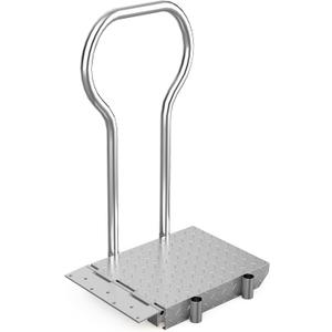 Boat Boarding Platform with Handrail, Foldable Dock Boarding Platform with Handle(500LBs Capacity,Silver)