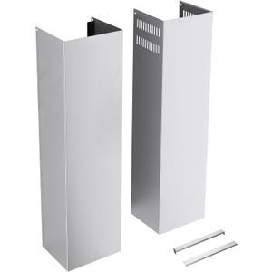 Stainless Steel Chimney Extension for Range Hood Cover Wall-Mount Style (Silver) Adjustable Vent Extender Ceiling Duct Retractable 31.5 inch ~63"