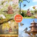 Bird Feeder for Outdoors Hanging, 2LB Capacity with 4 Perches, Heavy Duty Metal Wild Bird Feeders for Garden, Yard,Easy to Clean and Refill,Vintage Copper