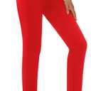 iChosy Women's High Waist Skinny Comfy Stretchy Work Pants with Pockets (Red)