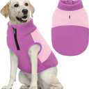 Queenmore Fleece Dog Sweater, Soft Dog Fleece Sweater, Pet Vest Winter Jacket Coat Sweatshirt for Male or Female Cats Puppy Small Medium Large Extra Large Breed, XXX-Large(Chest 31.5") Pink/Purple