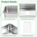2 Pack Stainless Steel Seed Sprouter Tray Kit, Soil-Free Microgreens Growing Trays with Fine Mesh Insert, Stackable Germination Containers for Beans, Broccoli, Alfalfa, Wheatgrass, Cat Grass,20 X 12