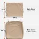 Thick Outdoor Back&Seat Cushion Covers 22244in 6Pcs for Patio Furniture with Zipper Closure and Handle, Waterproof Replacement Slipcover for Garden Rattan Chair Sofa, Sand