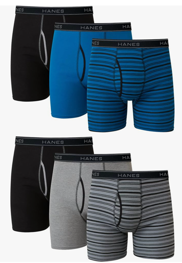 Hanes Men's Underwear Boxer Briefs Pack, Cool & Breathable Cotton Moisture-Wicking Underwear for Men, No Ride Up XL