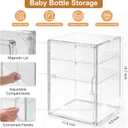 ERTIUANIO Baby Bottle Organizer 3 Tier Bottle Storage Organizer Baby for Nipples, Pump Parts, Food Jars Clear Acrylic Bottle Station Organizer for Countertop and Kitchen, Gifts for New Mom