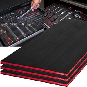 Tool Box Foam, 3Pack 48x24x1 inch, Foam Inserts for Cases, Polyethylene Storage Sheets for Toolbox Hard Case, Tool Shadow Insert, Kaizen Organizer Sheet
