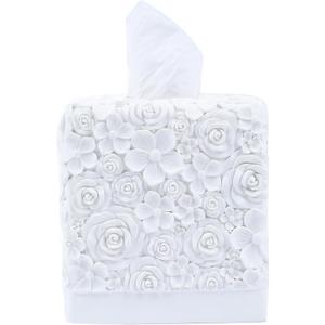 Hymmah Modern Square Tissue Box Cover Holder,Bathroom Accessories Decor Unique Design Tissue Box Cover for Bathroom Vanity Counter Tops Also Great for Bedrooms and Living Rooms